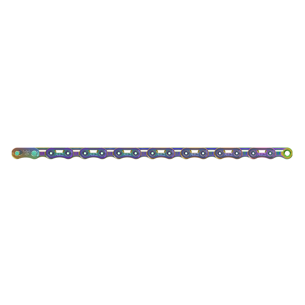 Řetěz SRAM Red E1 Flattop 126čl. Se spojkou PowerLock, 12/13 rychlostní, Rainbow