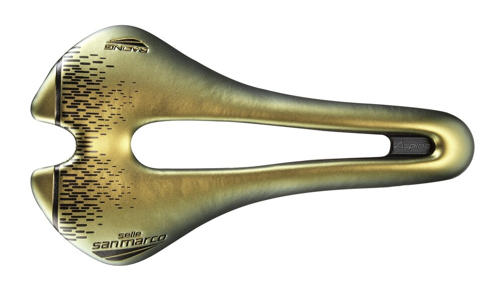 Sedlo SELLE SAN MARCO Aspide Short Open-Fit Racing Narrow Iridescent Gold