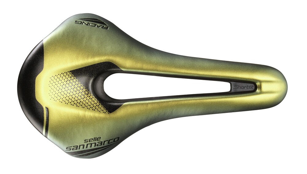 Sedlo SELLE SAN MARCO Shortfit 2.0 Open-Fit Racing Wide Iridescent Gold