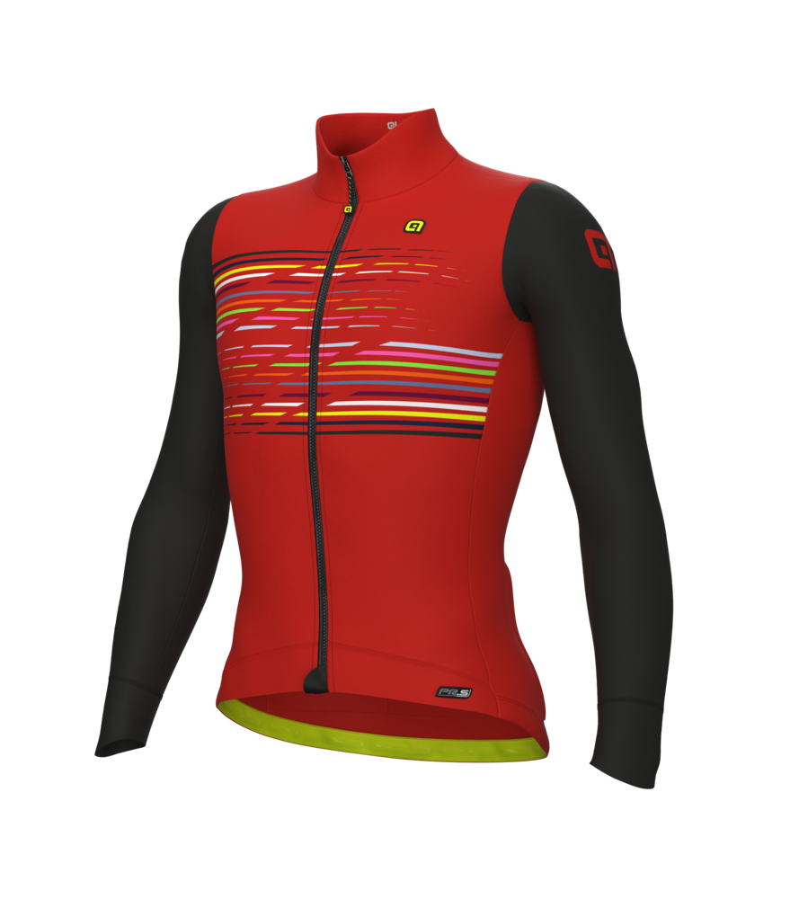 Zateplený cyklistický dres ALÉ pánský LOGO PR-S carmine