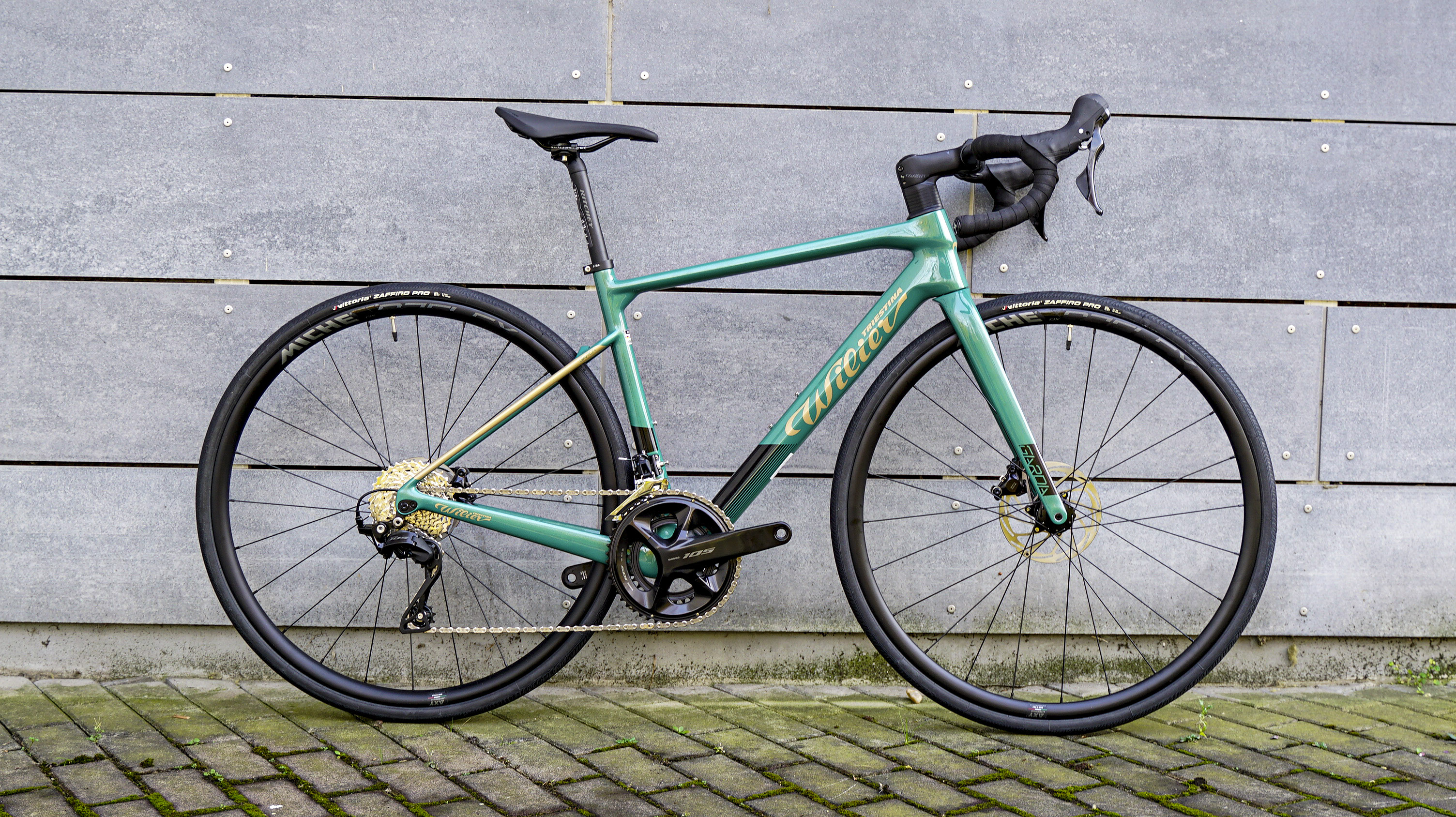 Wilier GARDA Shimano 105 +Miche Reflex DX green gold S