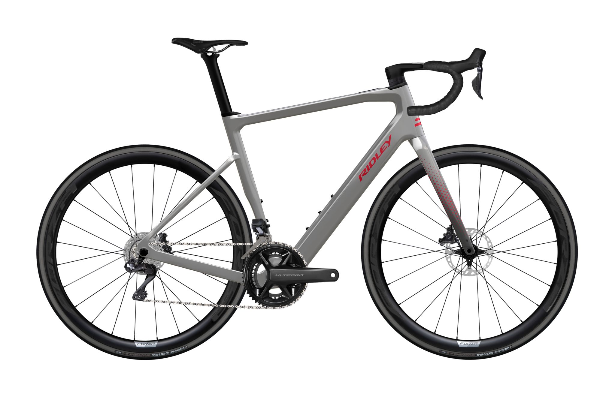 Ridley E-Grifn Shimano Ultegra Di2 Battleship Grey + Candy Red Metallic