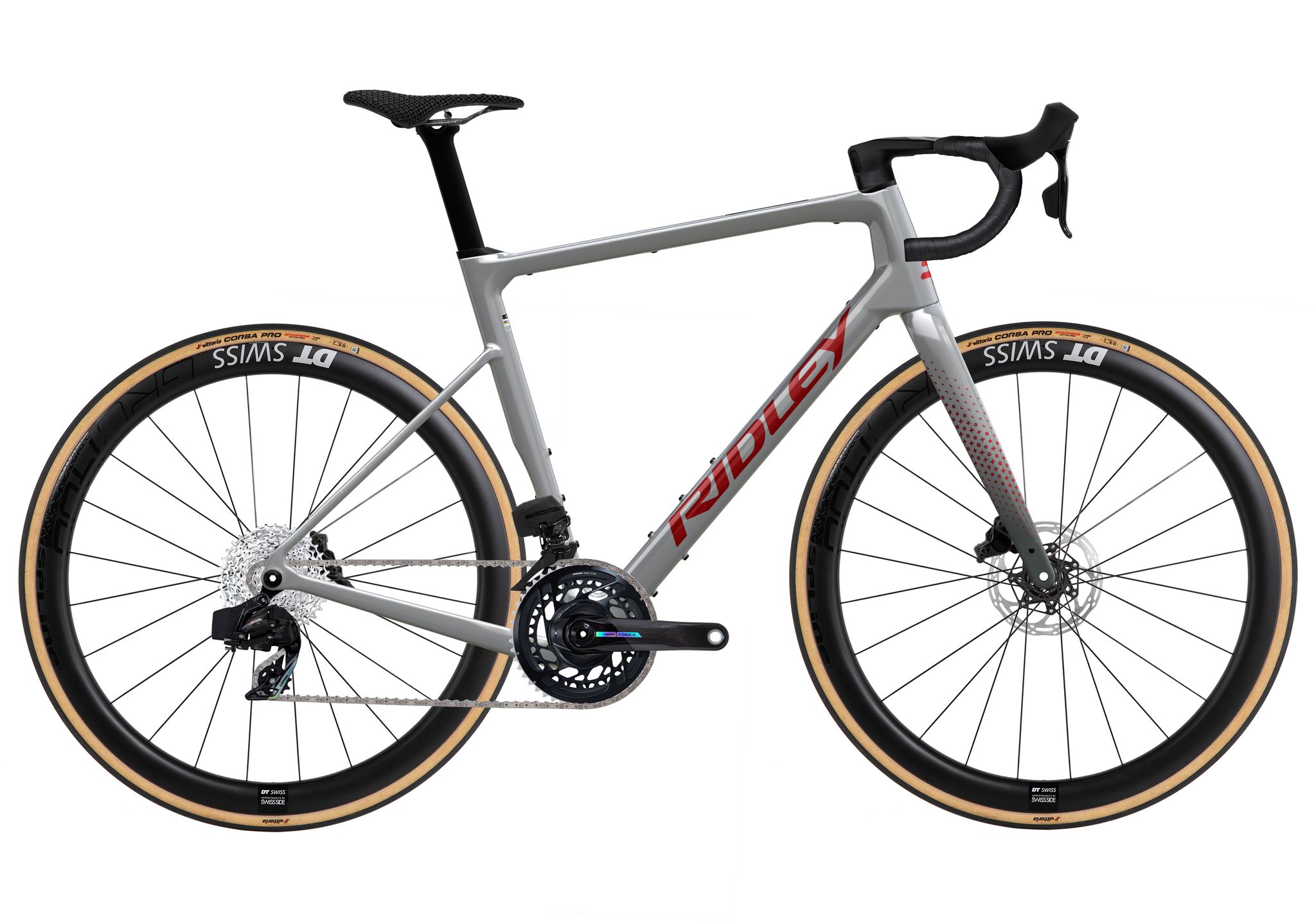 Ridley Grifn RS Sram Force AXS 2x12 Battleship Grey + Candy Red Metallic