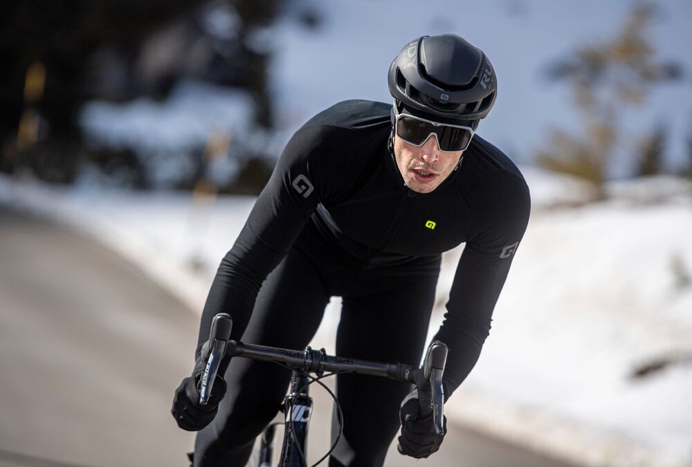 Zateplený cyklistický dres ALÉ pánský K-IDRO KLIMATIK black - Velikost L