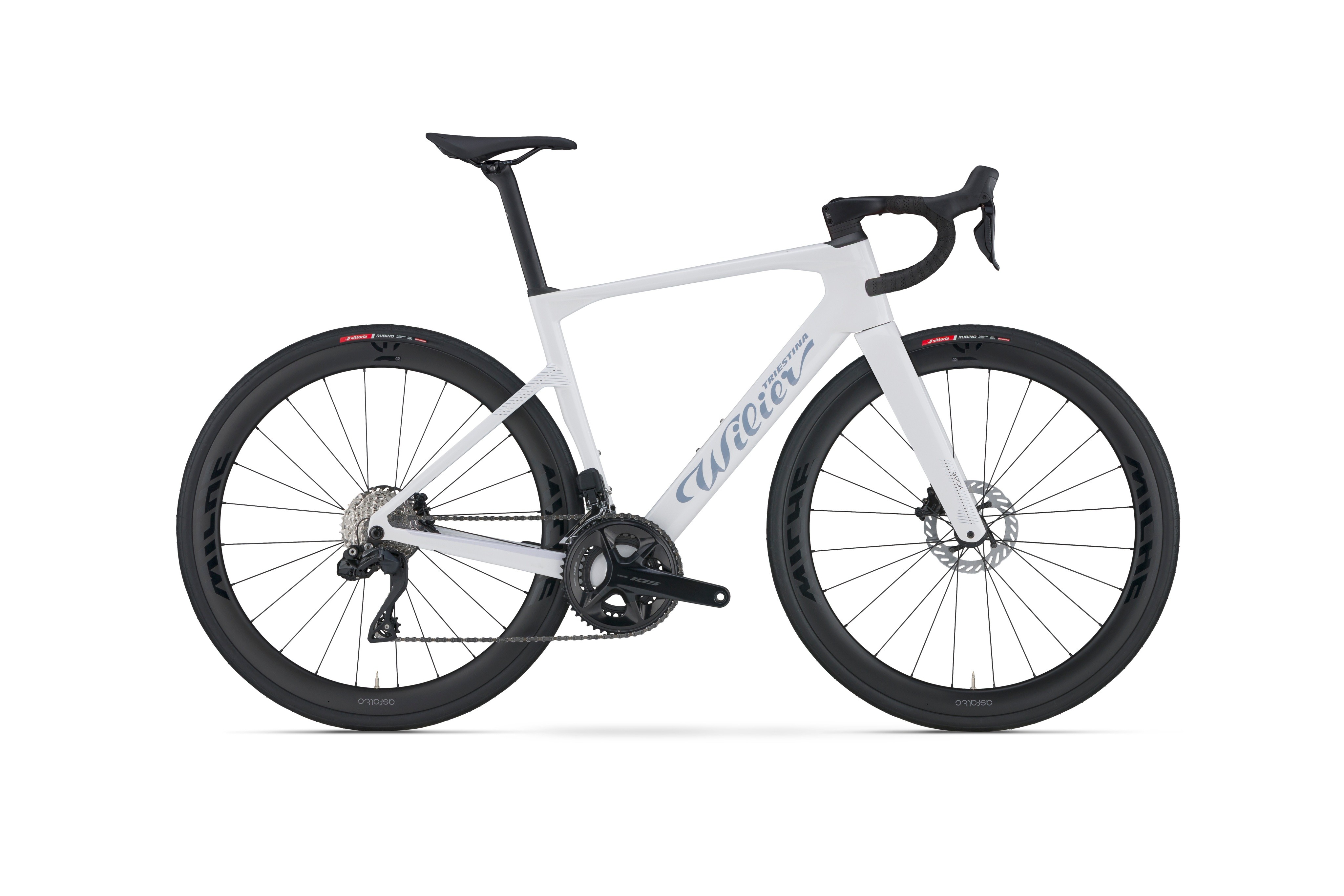 Wilier RAPIDA+105 Di2 2x12+ASFALTO 45 Carbon - WEEKEND WHITE GLOSSY