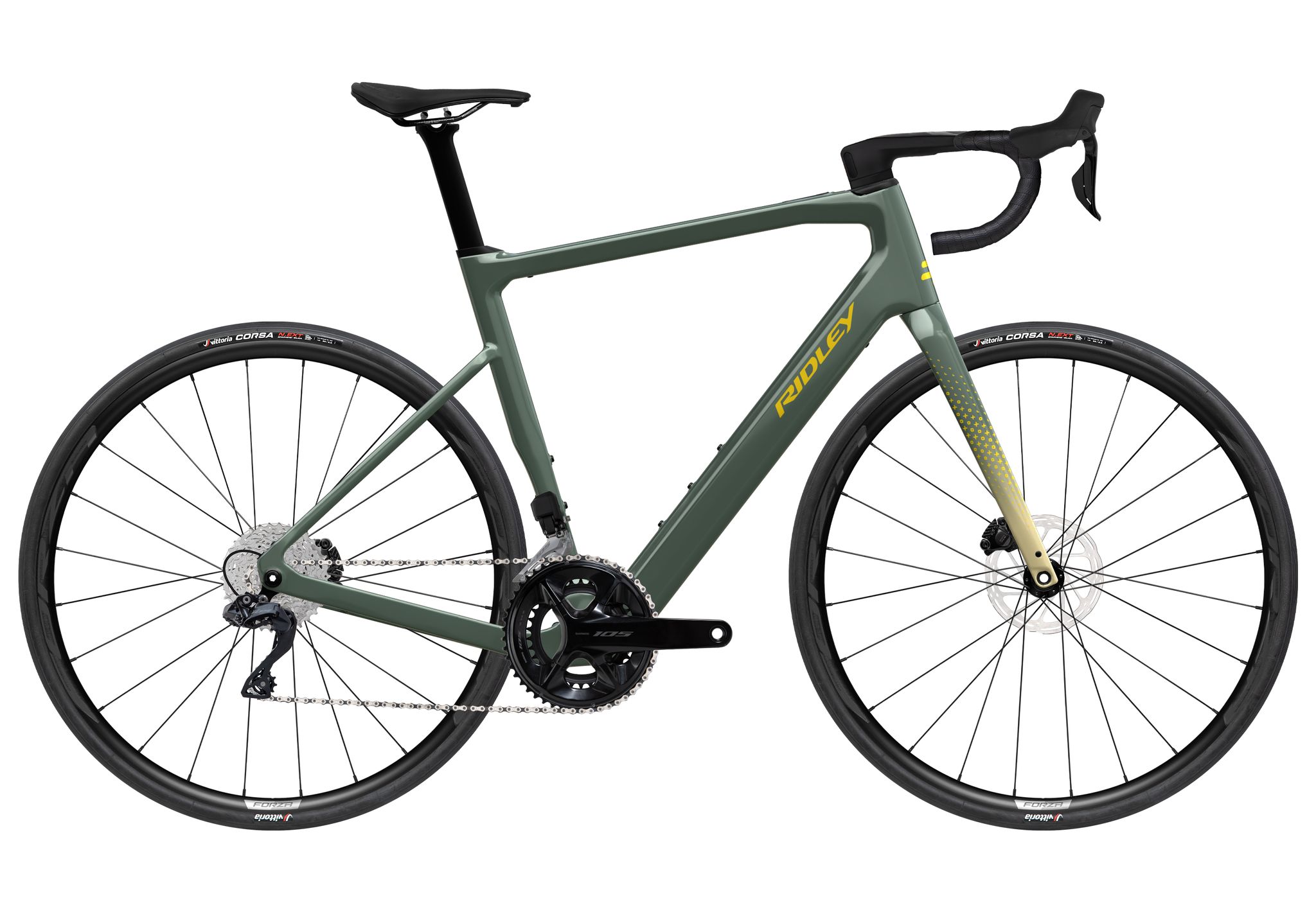 Ridley E-Grifn Shimano 105 Di2 Green Smoke + Yellow