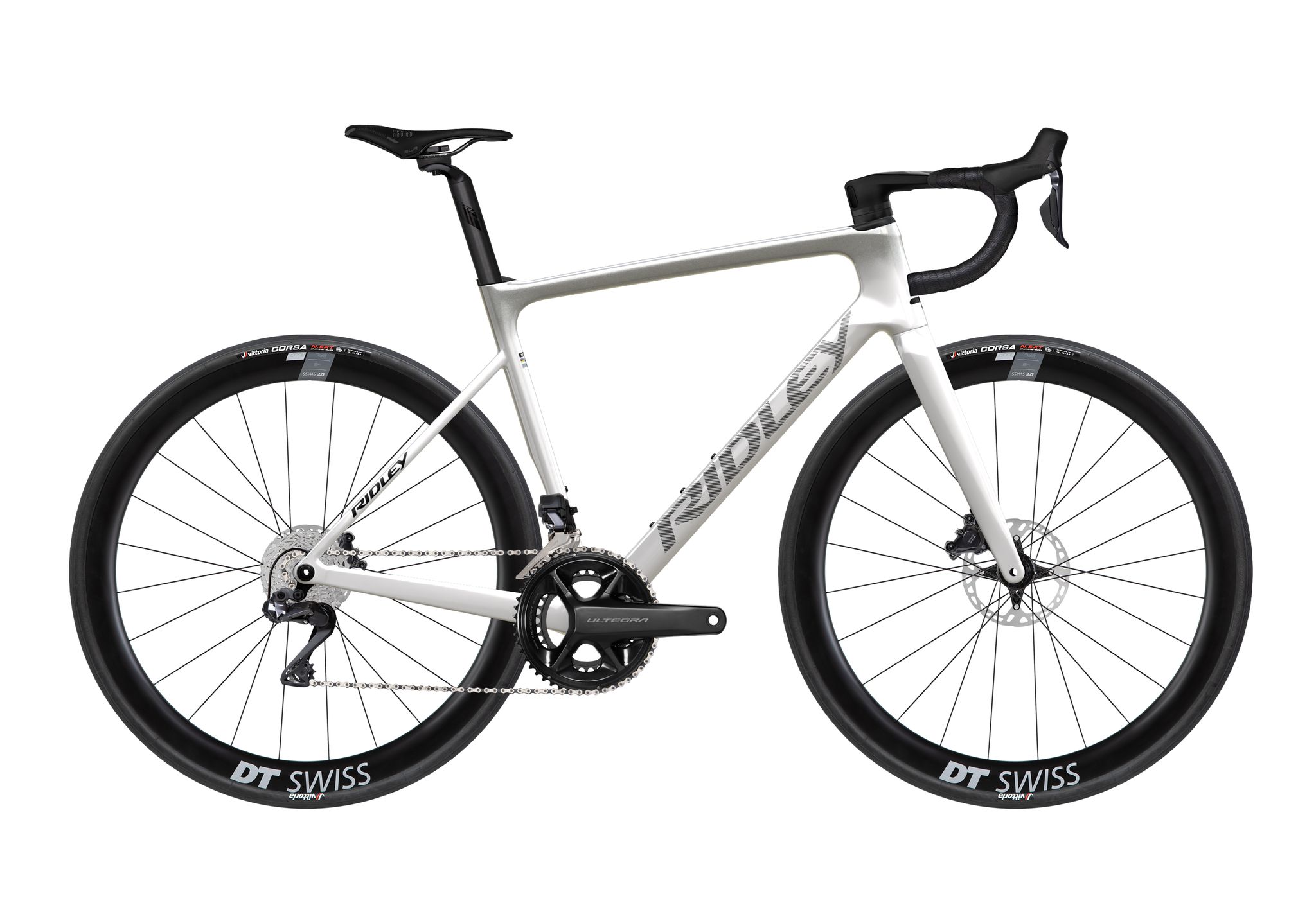 Ridley FALCN Shimano Ultegra Di2, Pearl White + Silver + Black