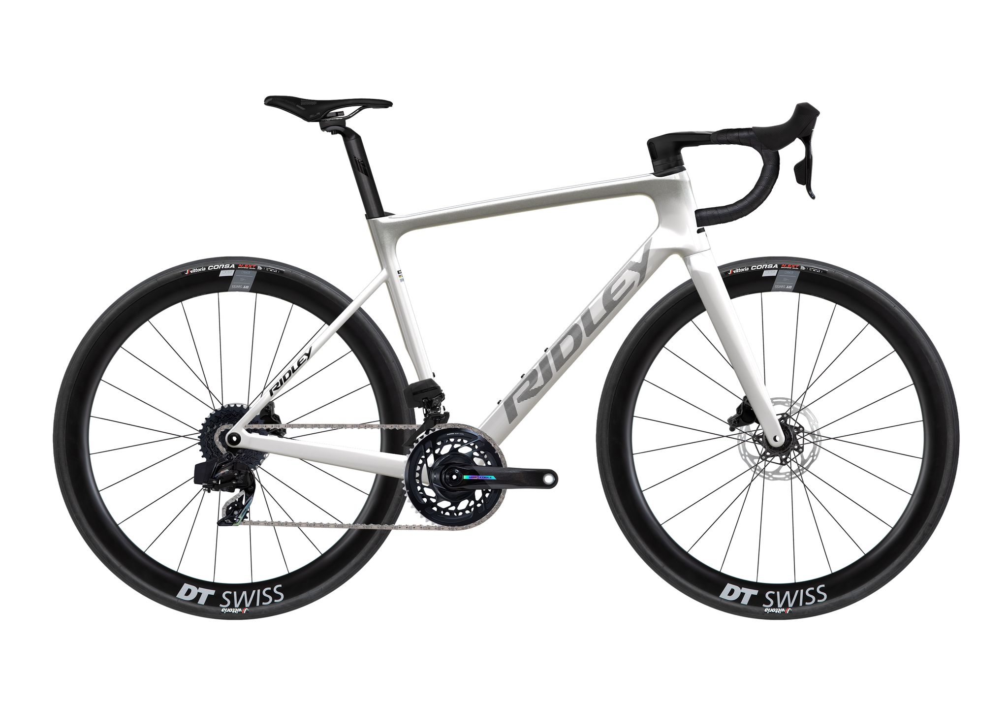 Ridley FALCN Sram Force AXS, Pearl White + Silver + Black