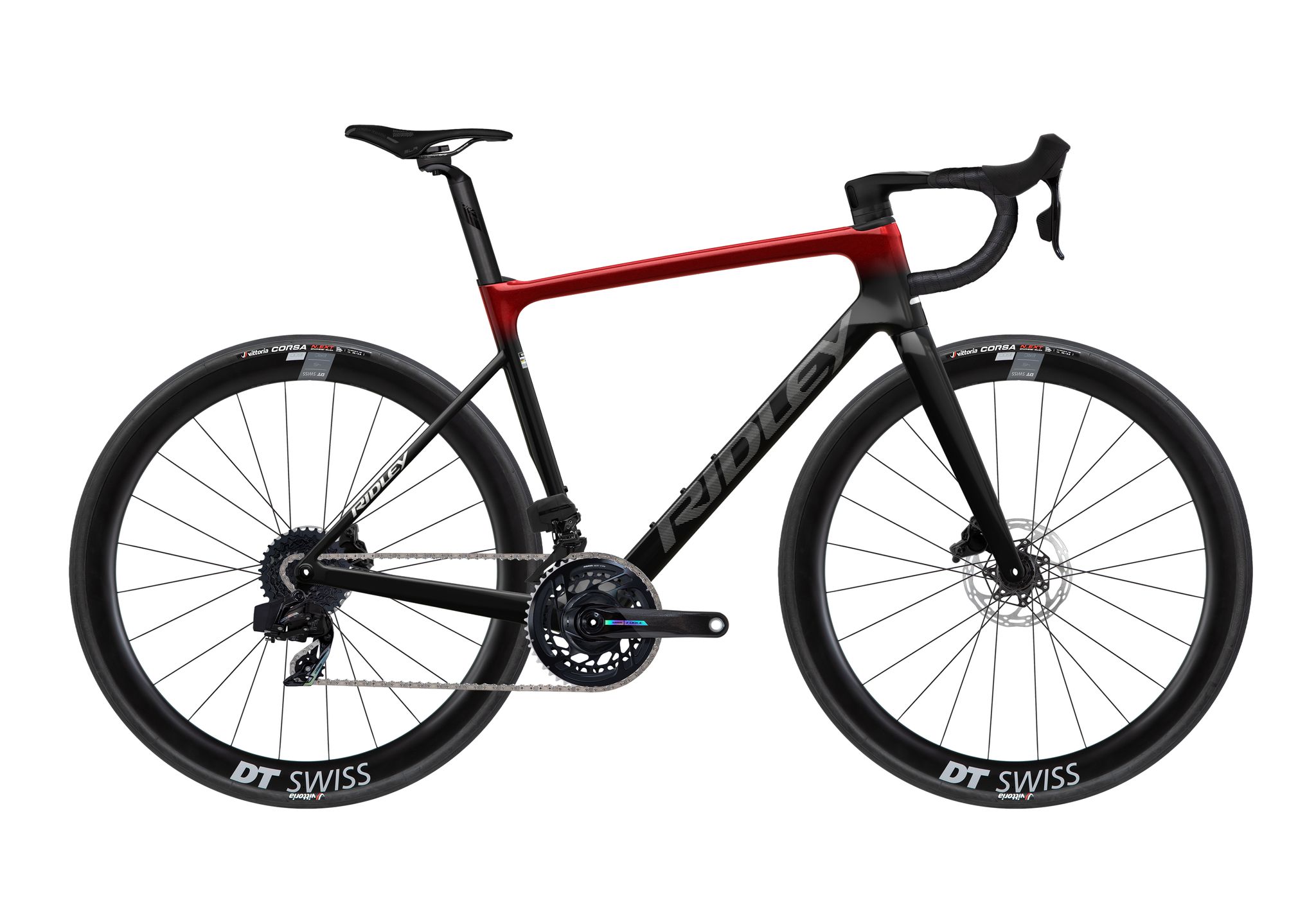 Ridley FALCN Sram Force AXS UD Carbon + Candy Red Metallic + Silver