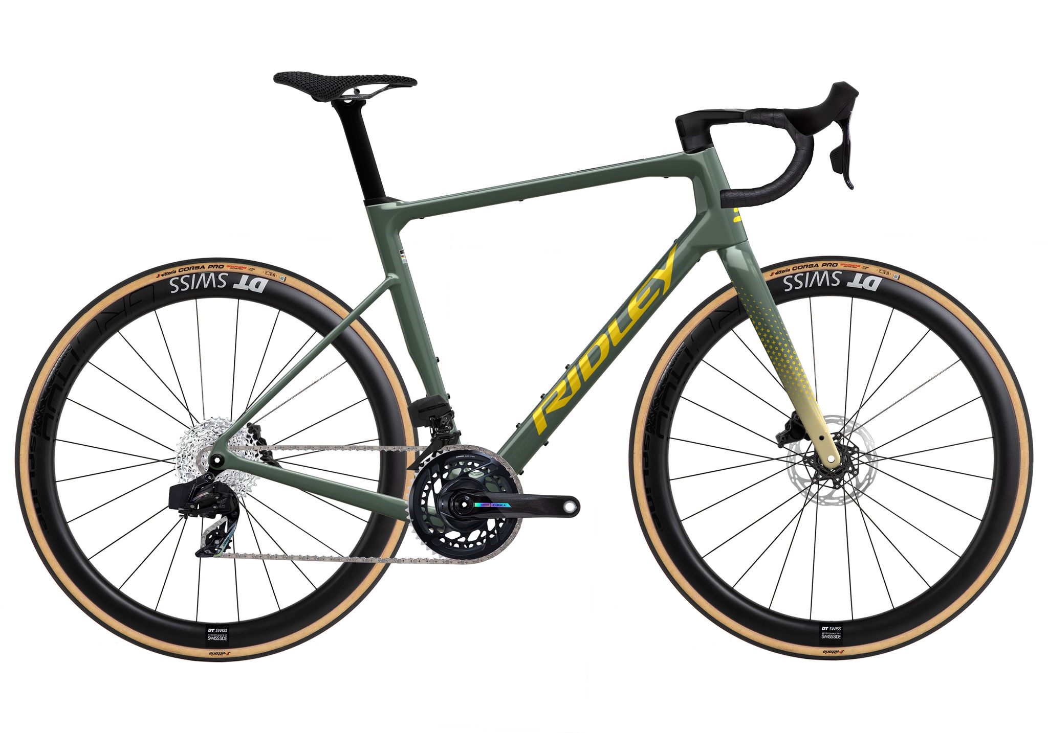 Ridley Grifn RS Sram Force AXS 2x12 Green Smoke + Yellow