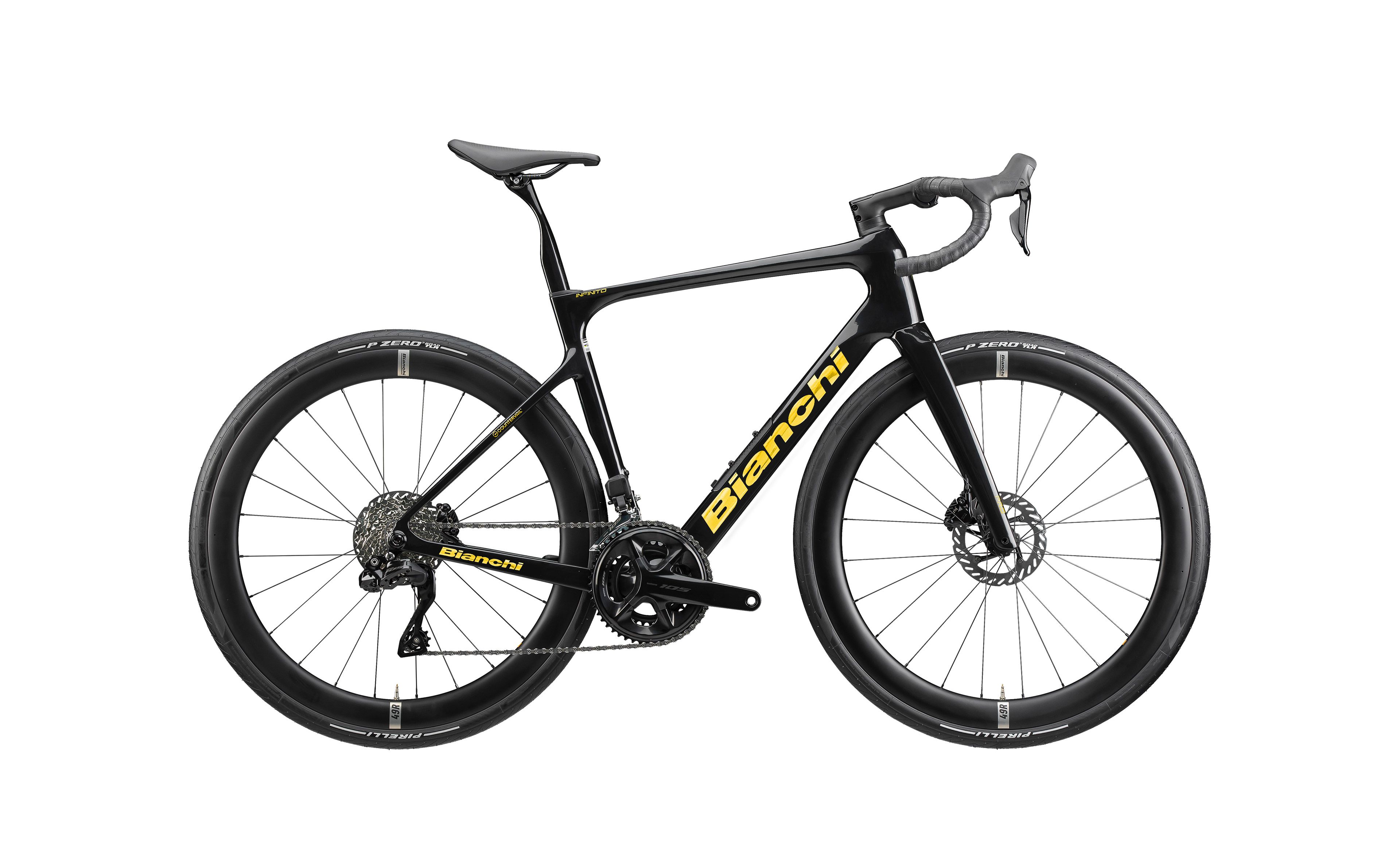 Bianchi INFINITO PRO SHIMANO 105 Di2 Sparkling black / Gold Full Glossy