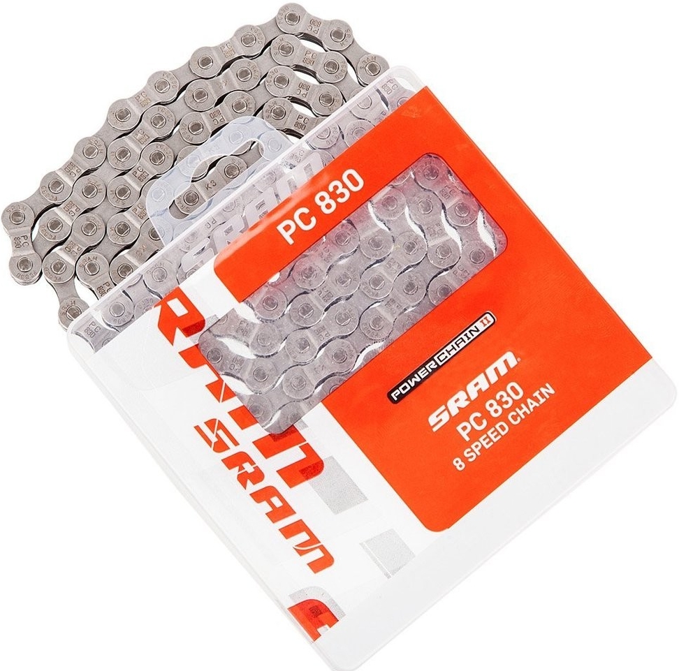 Řetěz SRAM PC 830 114 čl. se spojkou PowerLink Silver 8 rychl.