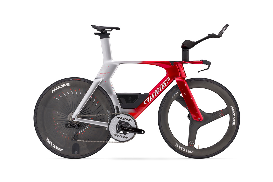 Wilier Supersonica SLR SHIMANO DURA-ACE Di2 R9270 2x12S TRIATHLON + PW Silver Red