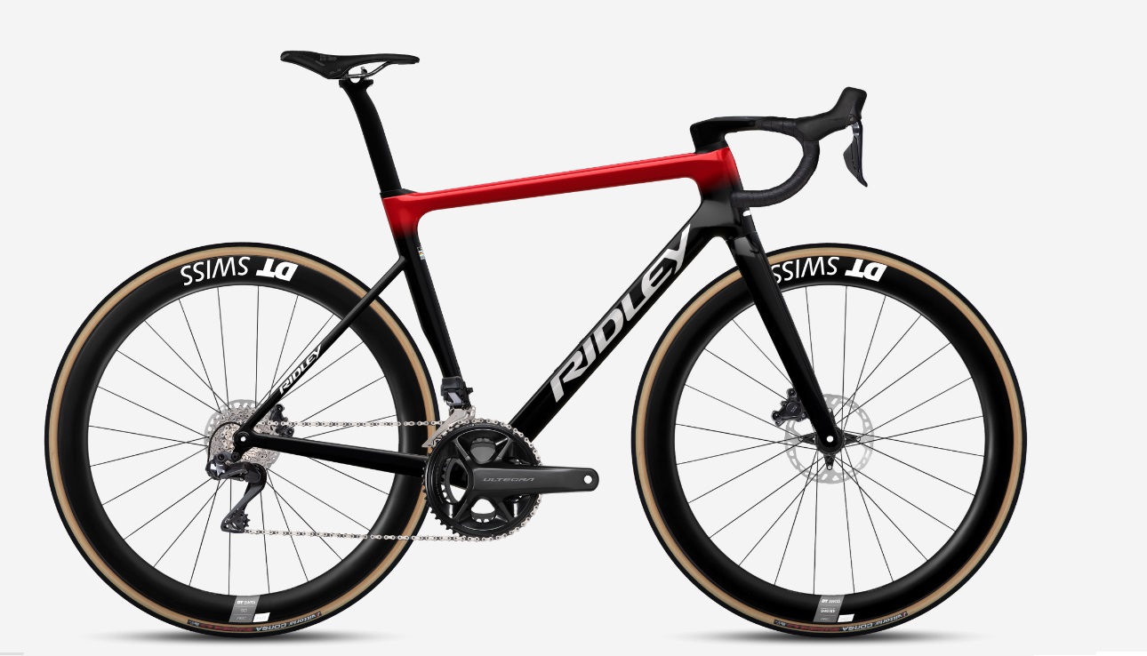 Ridley FALCN RS Shimano Ultegra Di2 UD Carbon + Candy Red Metallic + Silver