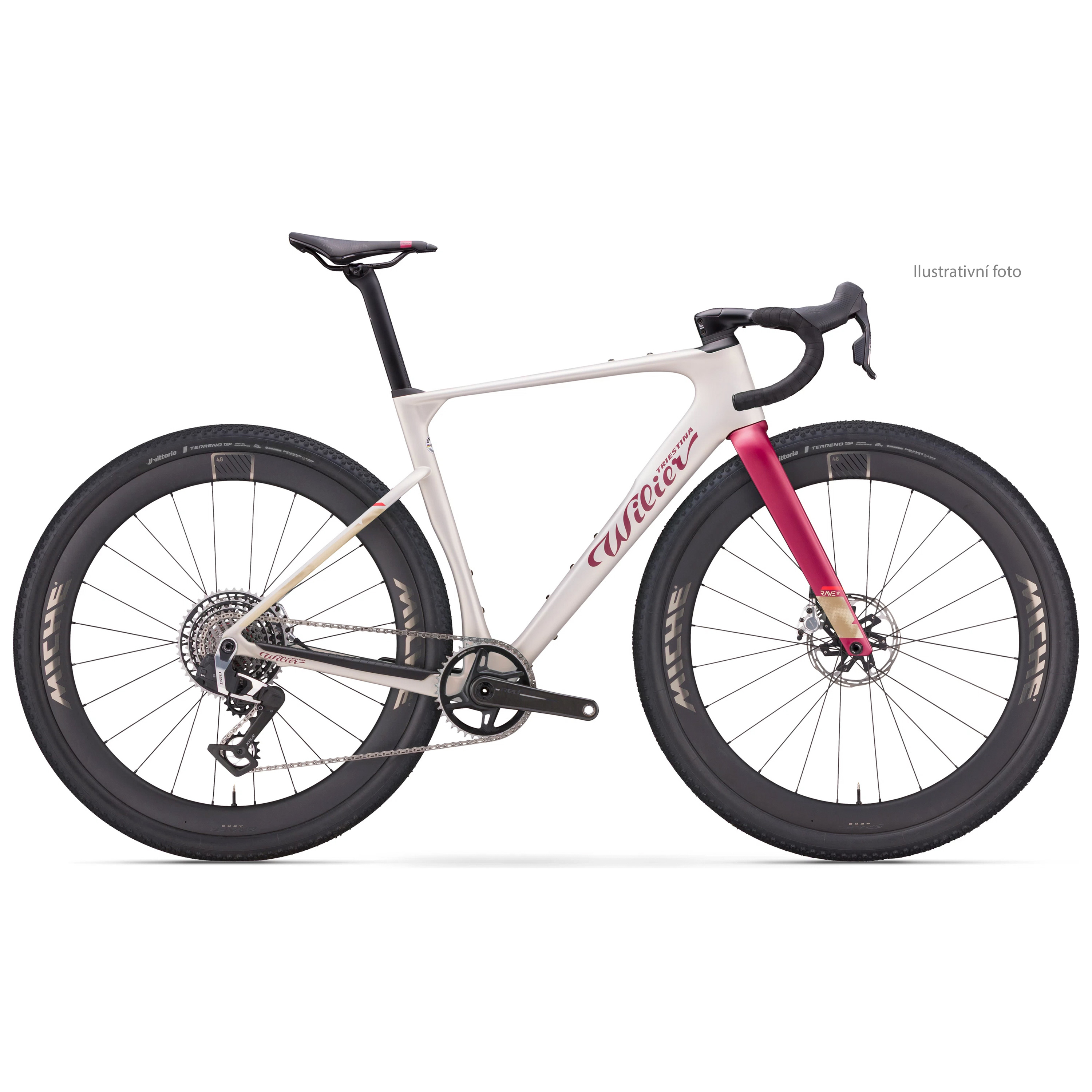 Wilier RAVE ID2 SRAM RIVAL XPLR AXS E1 1x13S 	MICHE GRAFF XL Byte Cream