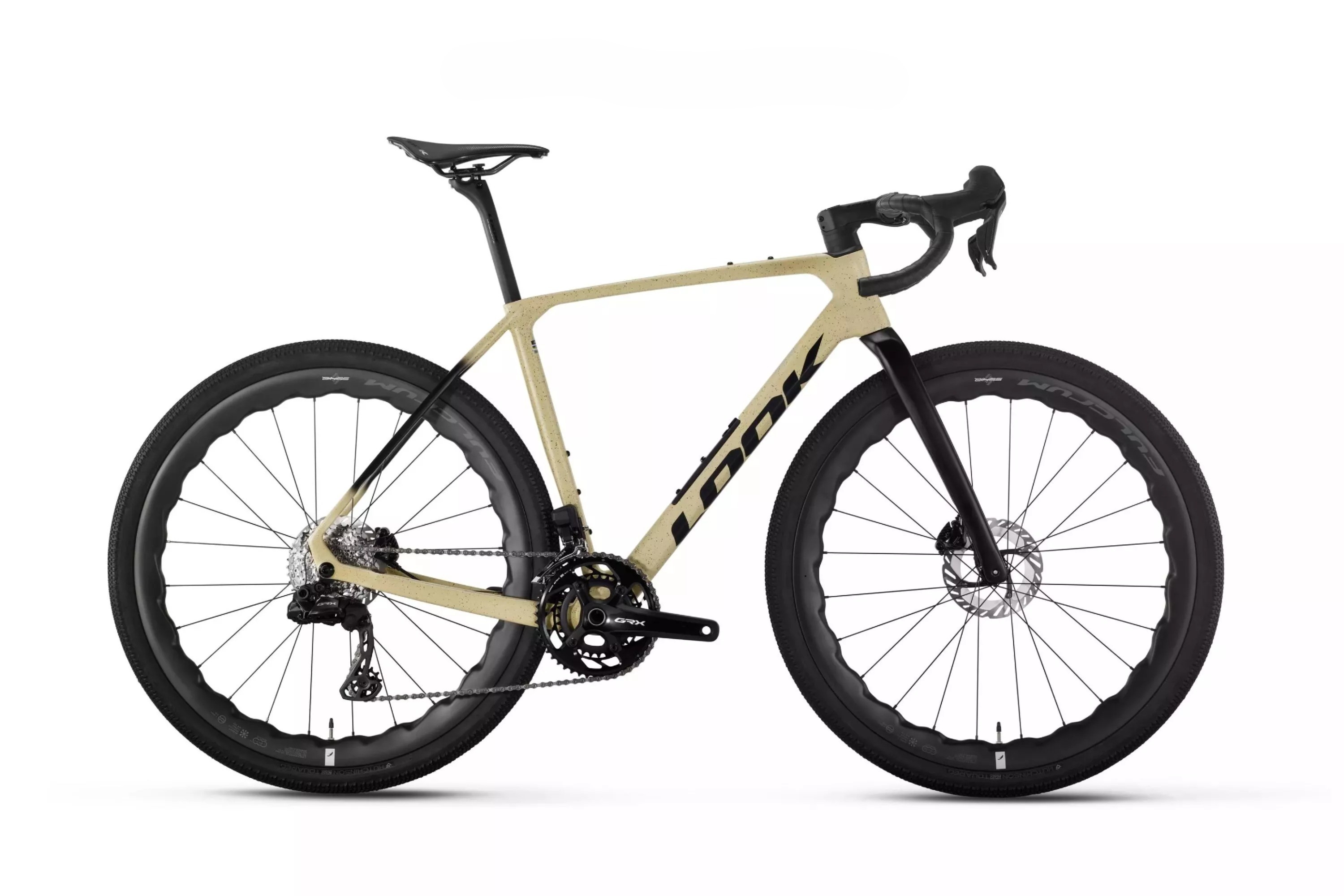 LOOK G85 Speckled Sand/Black Shimano GRX Di2 2X12 Fulcrum Soniq - S